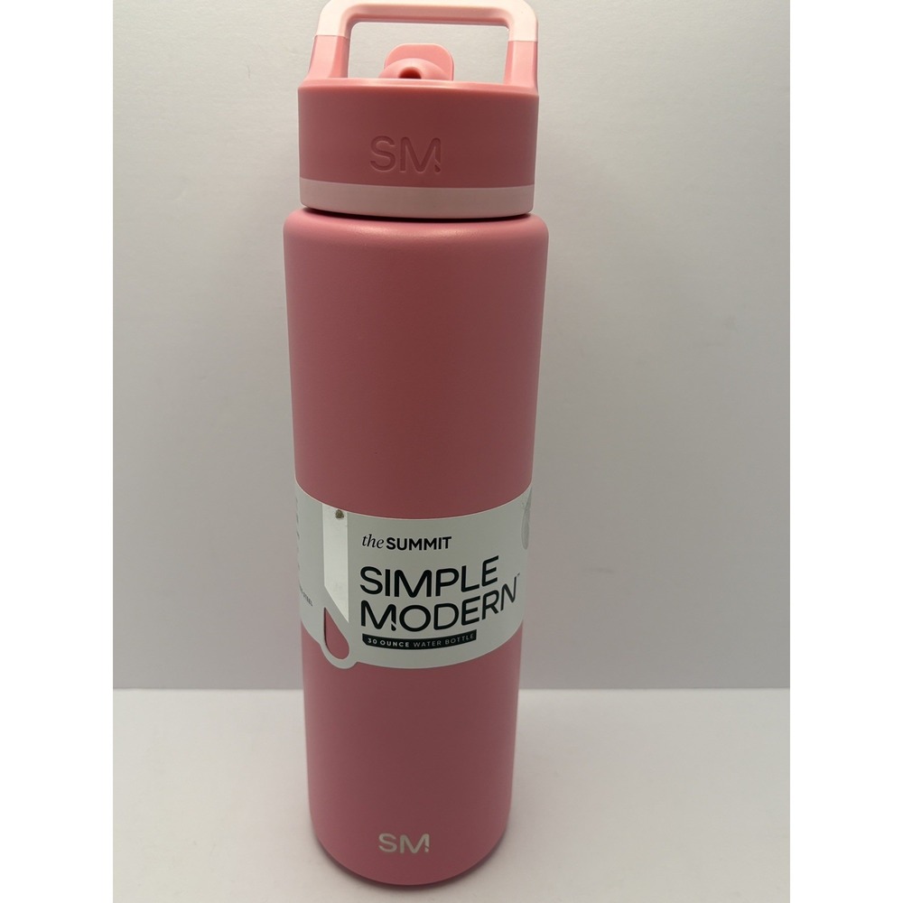 Simple Modern Summit 30oz Stainless Insulated Water Bottle Leak-Proof Pink Lid